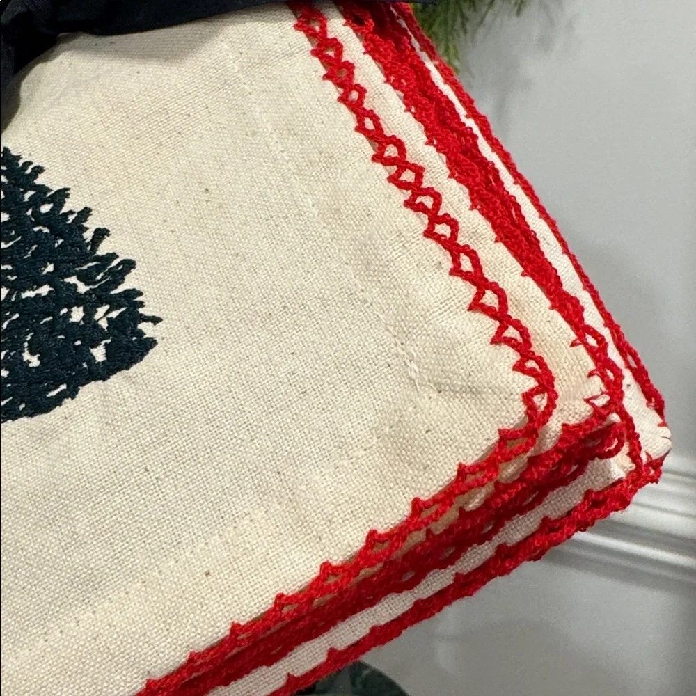 4pc Trim Cloth Napkins Natural/Red - Hearth & Hand™ with Magnolia